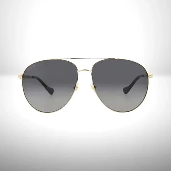 Gucci GG0043SA Aviator Sunglasses – Gold Frame / Gray Gradient Lenses - NEW - Picture 1 of 9